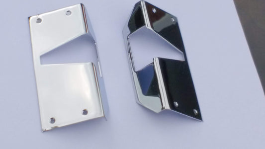 JAGUAR XK120, XK140 CHROMED DOOR LATCH COVER PLATES PAIR BD5979/80